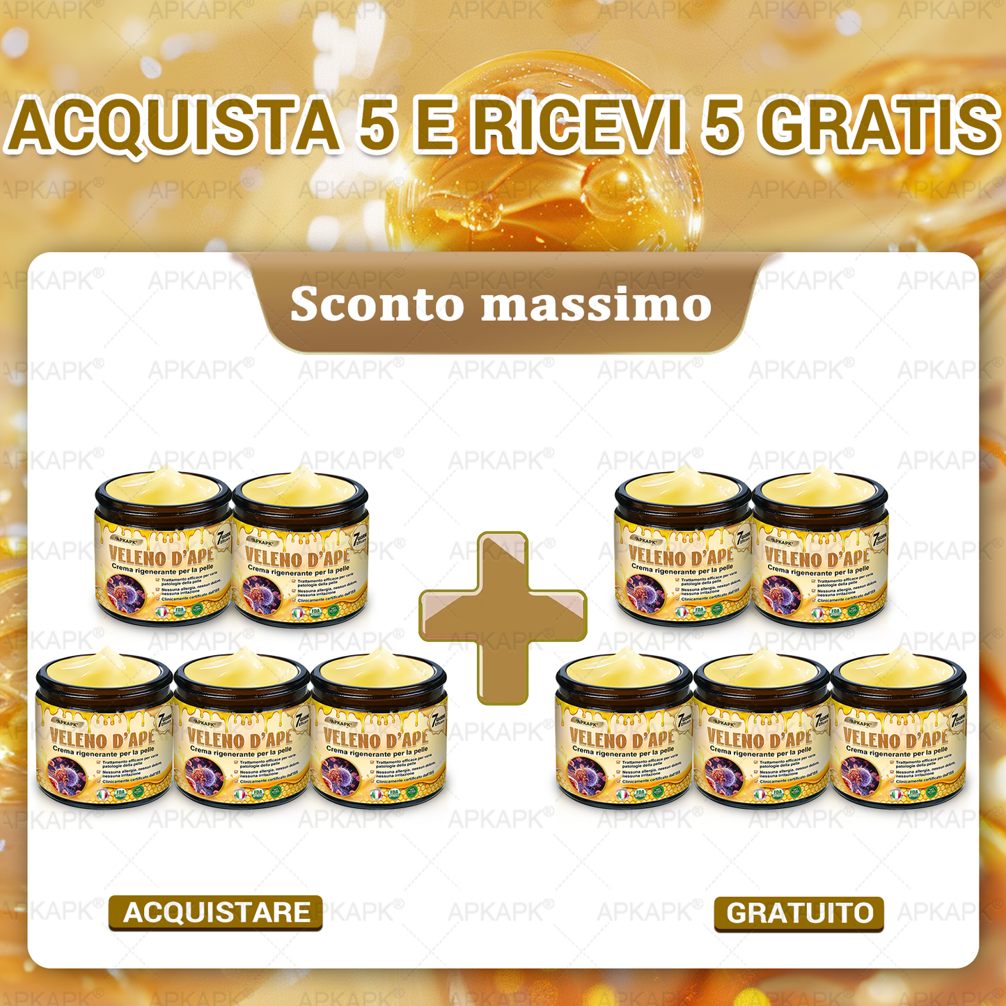 Prodotto e spedito in Italia 🫧 𝖠𝖯𝖪𝖠𝖯𝖪® Crema Ripristino Pelle al Veleno d'Api