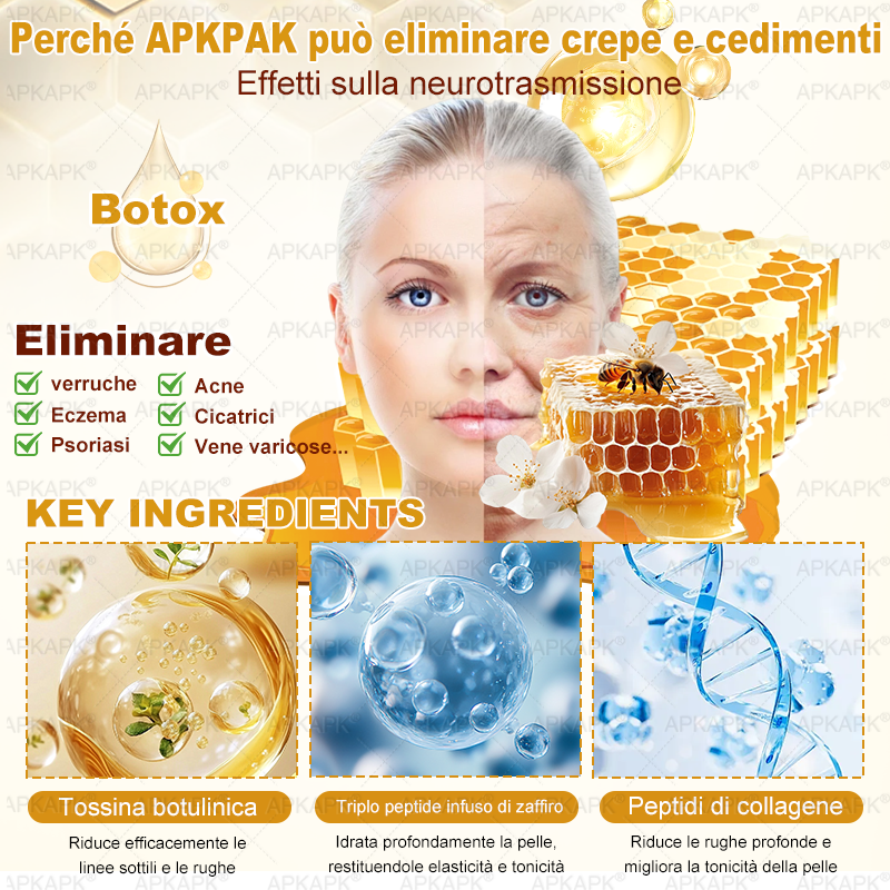 Prodotto e spedito in Italia 🫧 𝖠𝖯𝖪𝖠𝖯𝖪® Crema Ripristino Pelle al Veleno d'Api